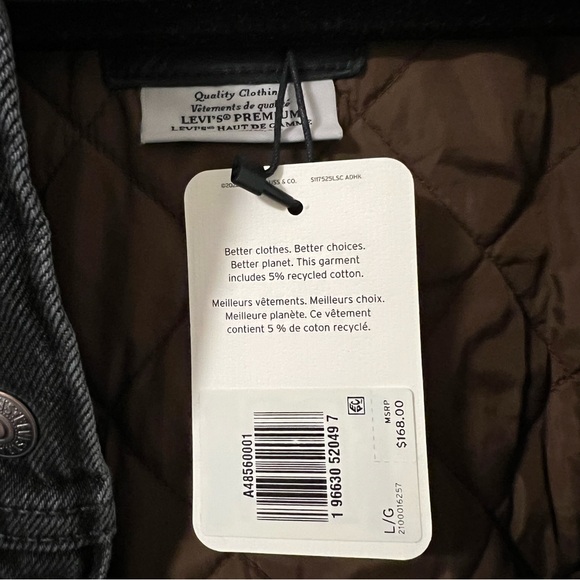 Levi’s quilted lined black denim jacket - Picture 3 of 3
